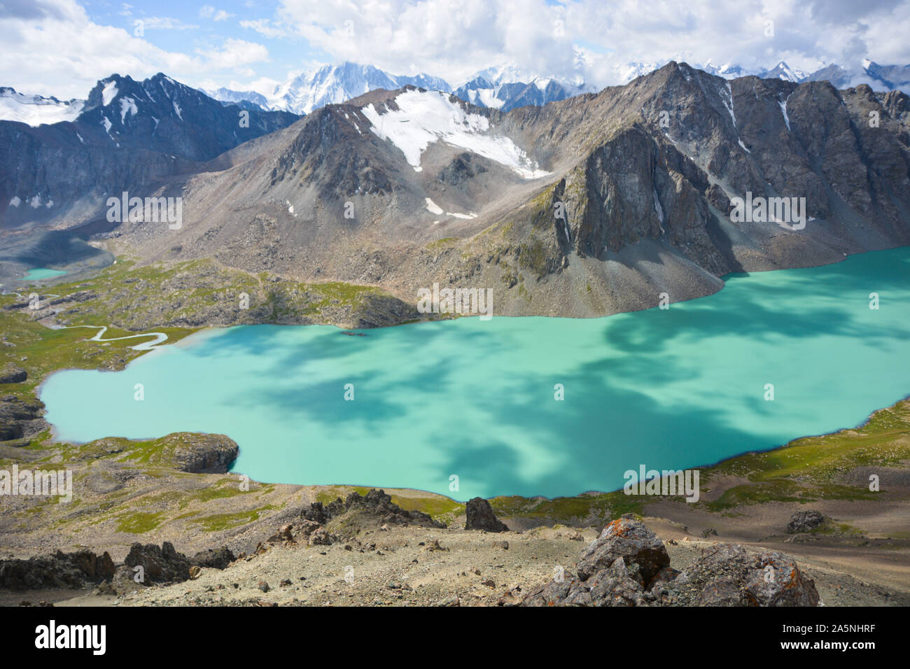 Terskey Alatoo ala-kul See in den Bergen, Tjan-schan, Karakol, Kirgisistan Stockfoto