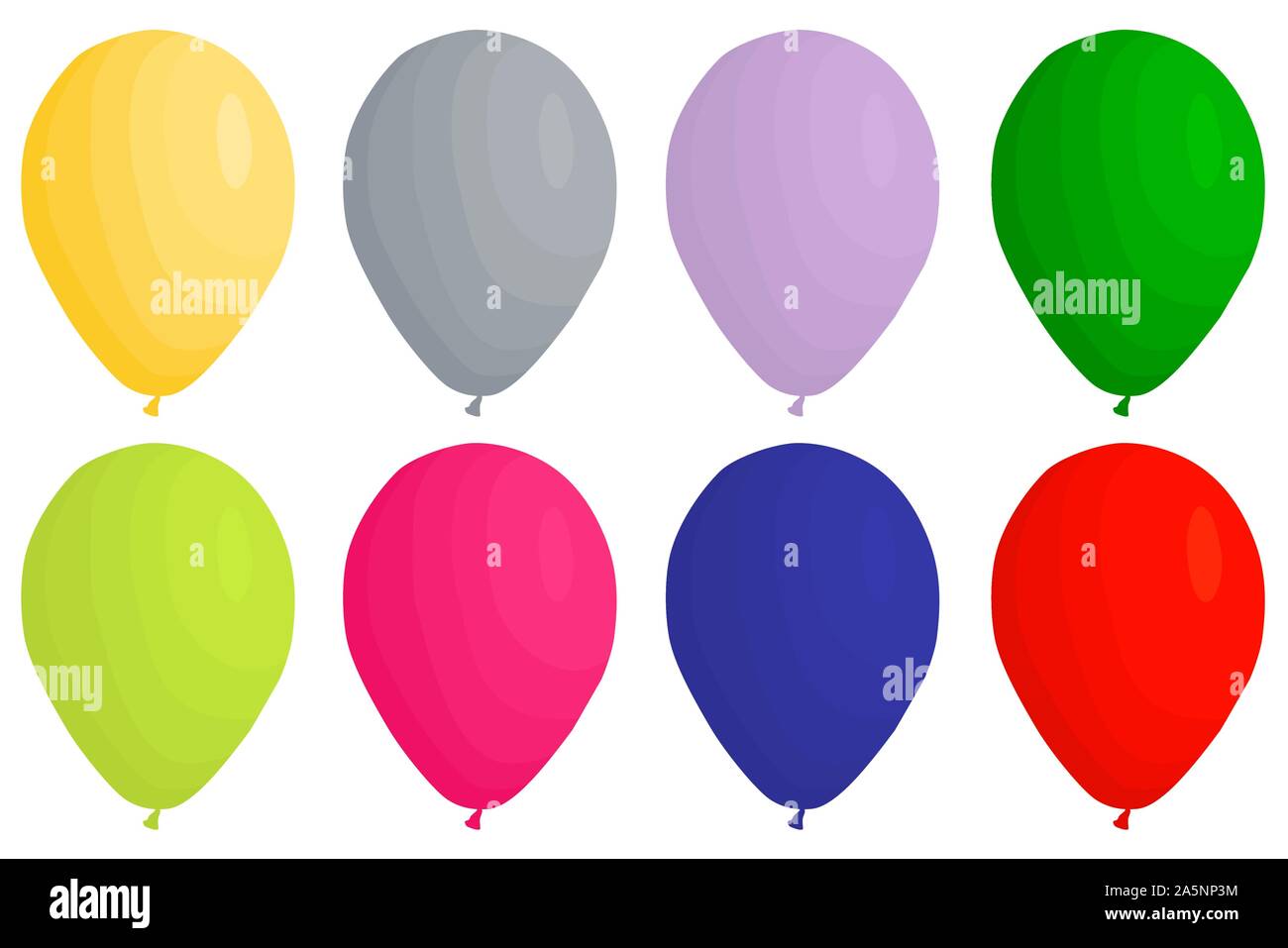 Abbildung auf Thema große farbige verschiedenen aufblasbaren Ballons, Ballons verschiedener Größe gesetzt. Ballon aus Sammlung Zubehör bal Stock Vektor