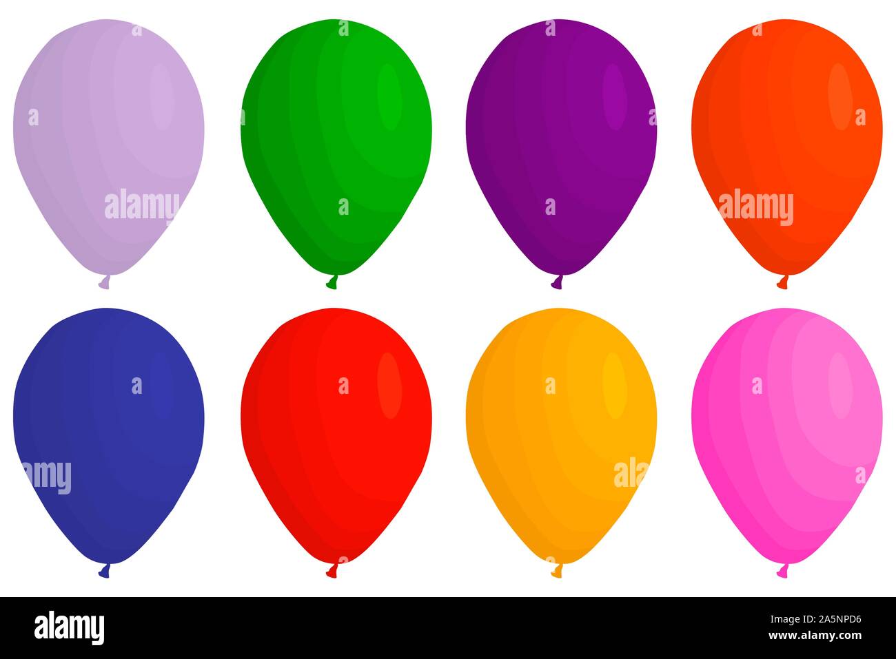 Abbildung auf Thema große farbige verschiedenen aufblasbaren Ballons, Ballons verschiedener Größe gesetzt. Ballon aus Sammlung Zubehör bal Stock Vektor