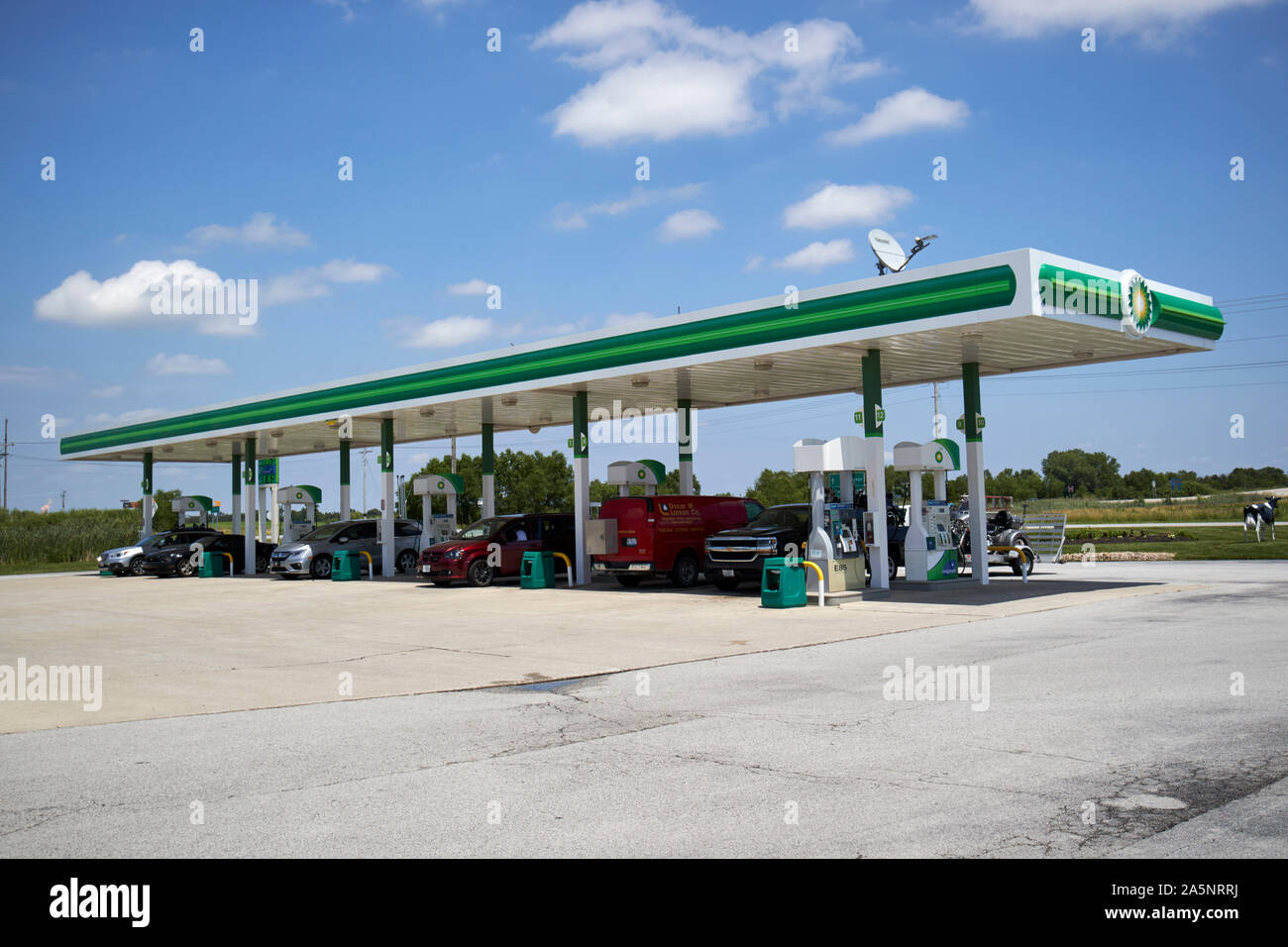 Bp-Tankstelle in ländlichen Indiana USA Stockfoto
