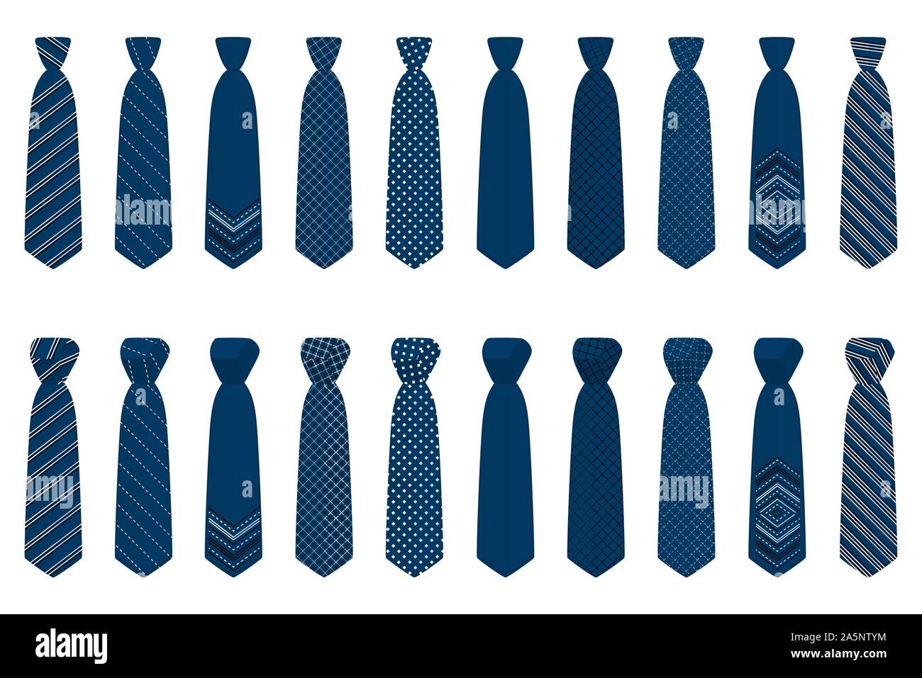 Abbildung auf Thema große Krawatten, Krawatten verschiedener Größe. Krawatte Muster bestehend aus Sammlung Kleidungsstücke Krawatte für celebrati Stock Vektor