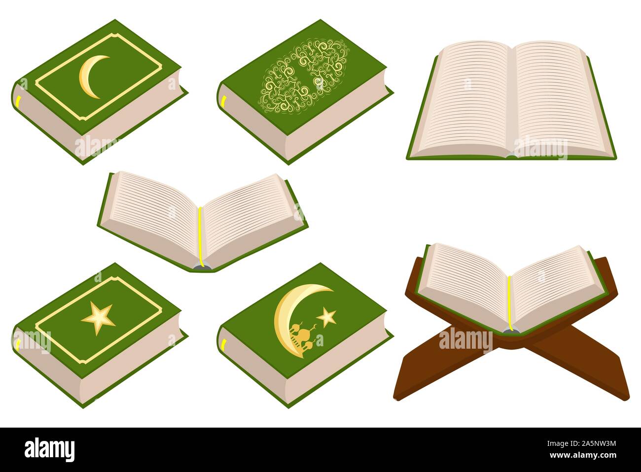 Abbildung auf Theme, verschiedene Bücher, Gebet zu feiern Feiertag Ramadan. Buchen Sie Muster bestehend aus religiösen Gebet Sammlung Ramadan Stock Vektor