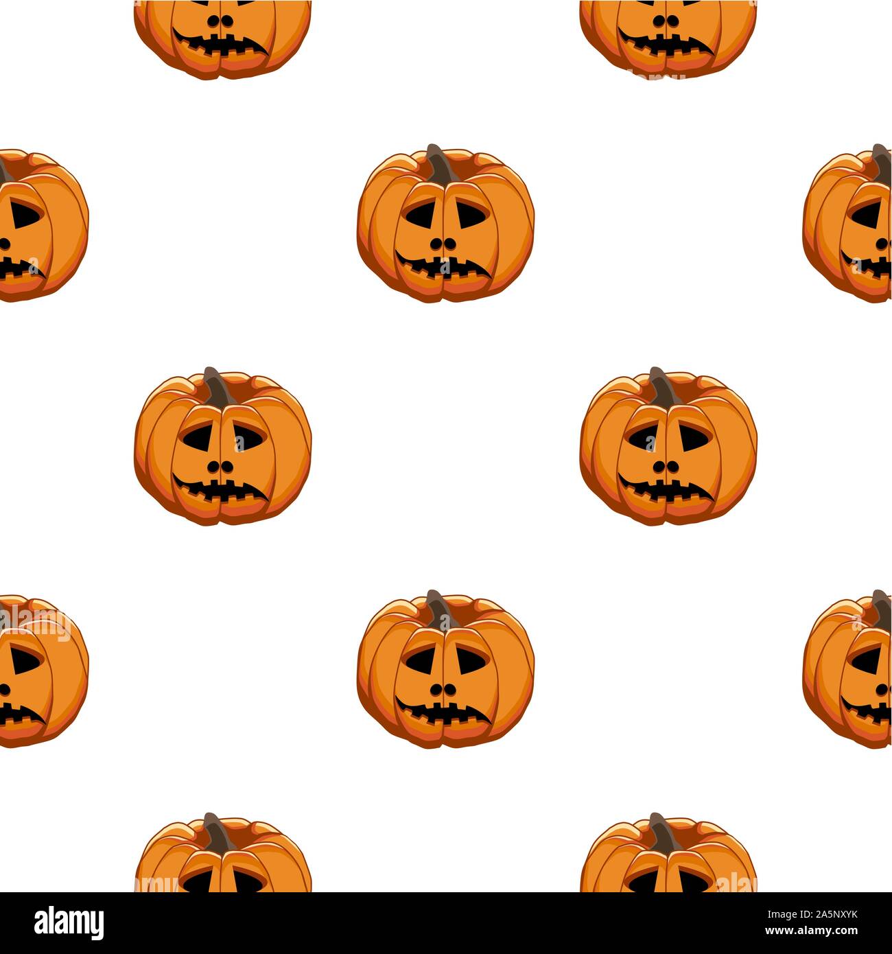 Abbildung auf Thema große farbige Muster Halloween, nahtlose orange Kürbis. Nahtlose Muster bestehend aus Sammlung Kürbis, Zubehör bei Hallowee Stock Vektor
