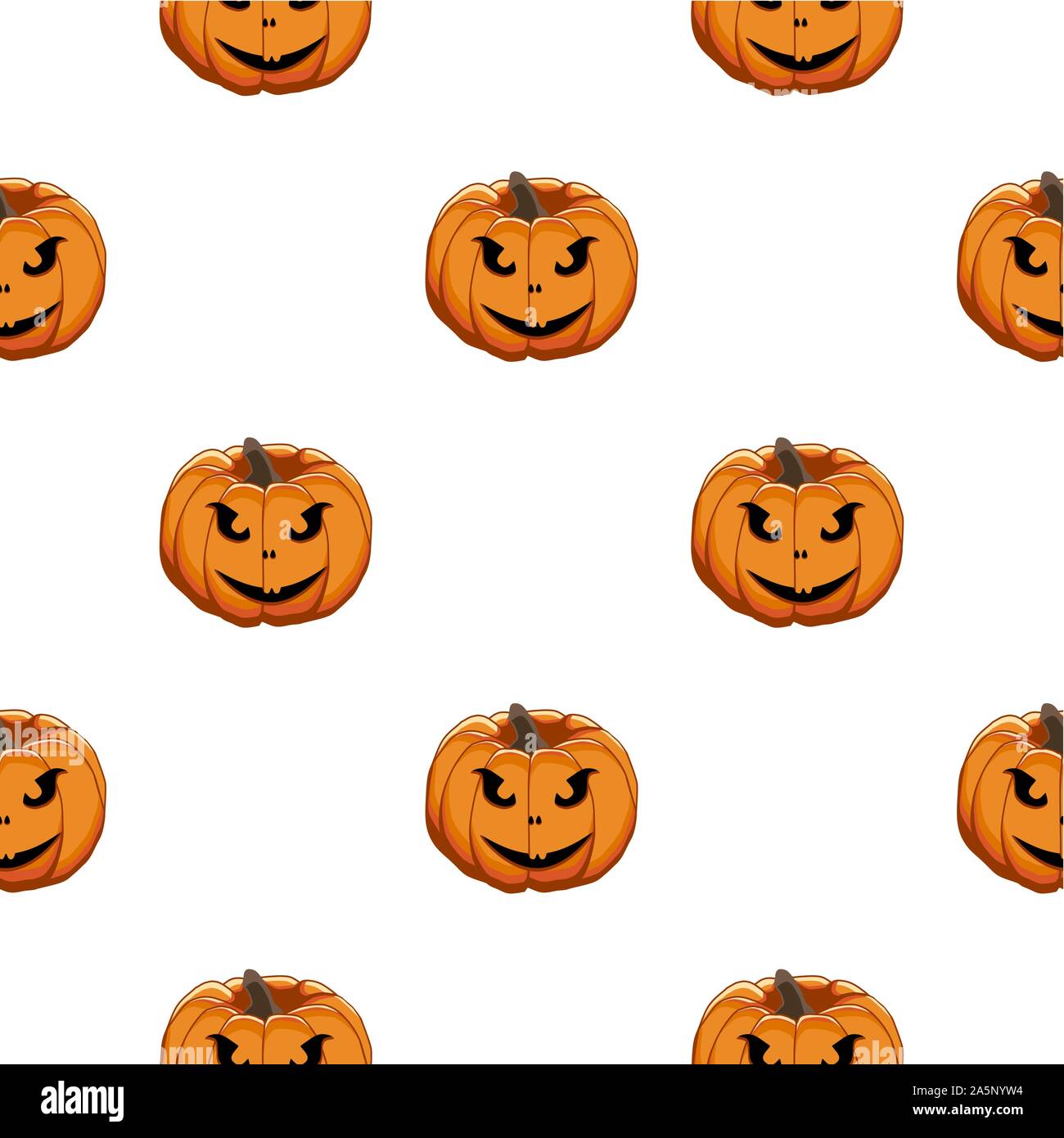 Abbildung auf Thema große farbige Muster Halloween, nahtlose orange Kürbis. Nahtlose Muster bestehend aus Sammlung Kürbis, Zubehör bei Hallowee Stock Vektor