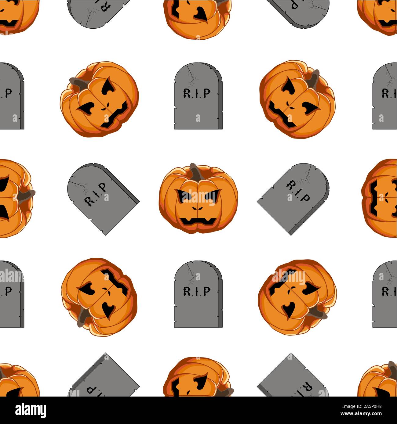 Abbildung auf Thema große farbige Muster Halloween, nahtlose orange Kürbis. Nahtlose Muster bestehend aus Sammlung Kürbis, Zubehör bei Hallowee Stock Vektor