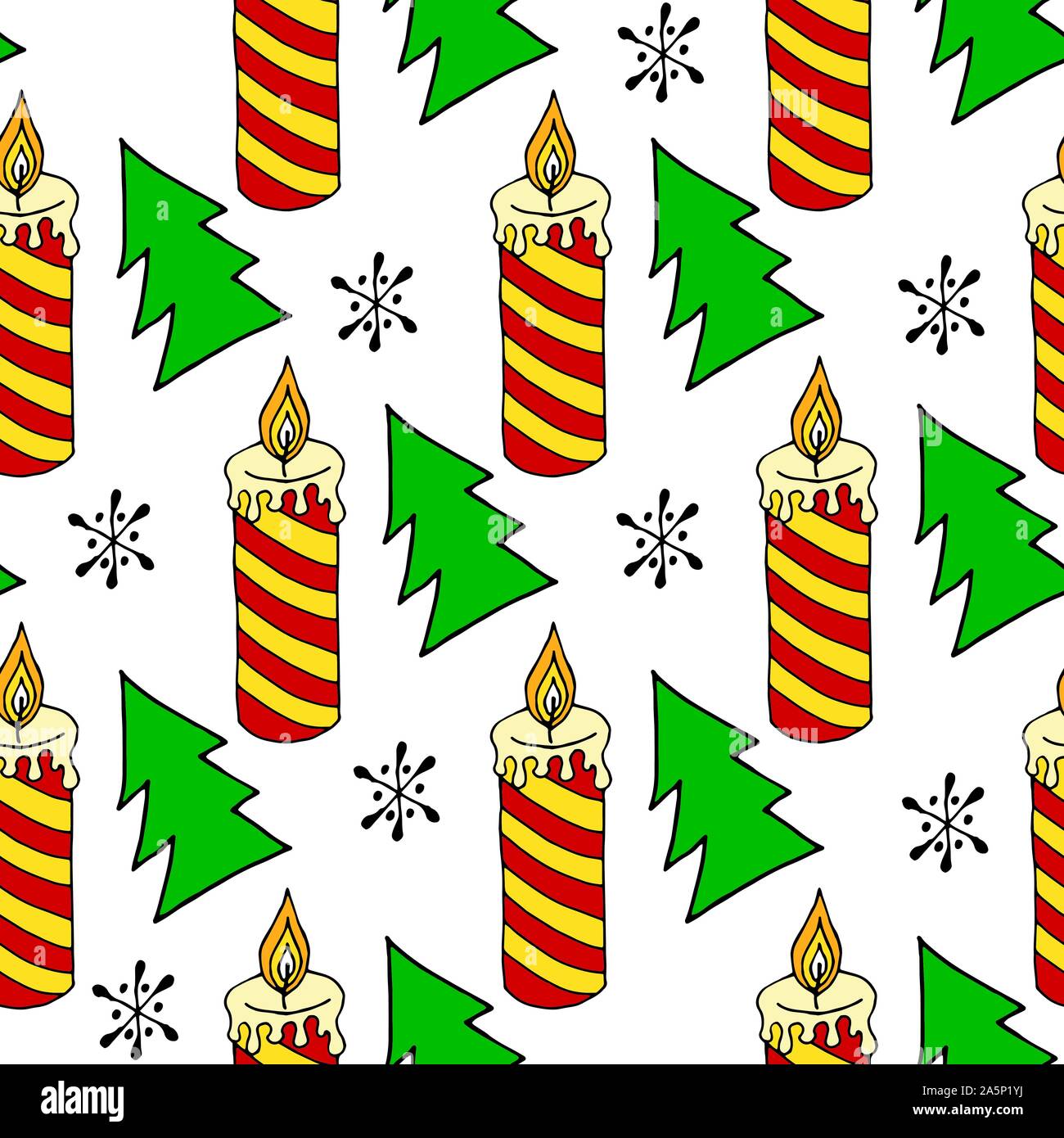 Nahtlose weihnachten Muster der Weihnachtsbäume, Sternen und Schneeflocken. Nahtlose weihnachten Muster Bäume für Web Hintergrund Design. Vektor Urlaub Stock Vektor