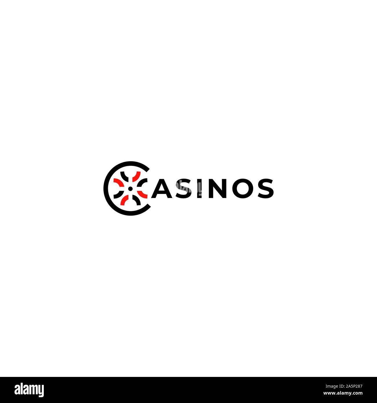 Casino vector Logo. Roulette Emblem. Roulette Symbol. Glücksspiel Emblem Stock Vektor