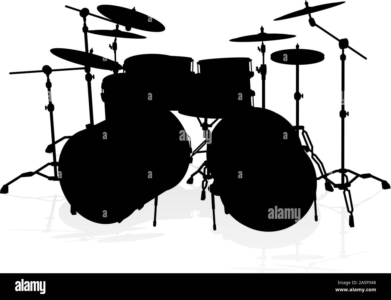 Drum Kit Musikinstrument Silhouette Stock Vektor