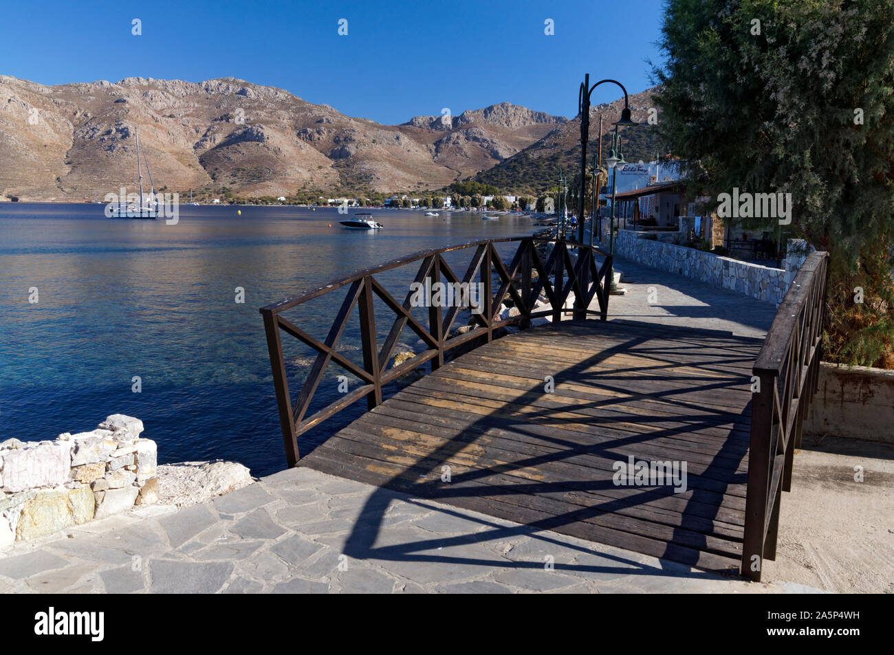 Livadia Tilos, Dodecanese Inseln, südliche Ägäis, Griechenland. Stockfoto