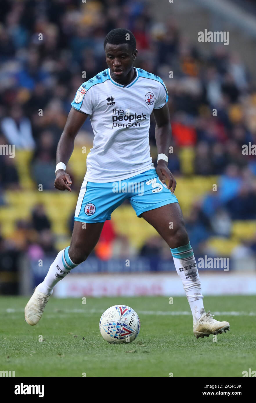 Bradford, Großbritannien. 19. Oktober 2019 in Crawley Beryly Lubala während der Sky Bet Liga Match zwischen Bradford City und Crawley Town an Der Utilita Energie Stadion in Bradford. Quelle: Tele Images/Alamy leben Nachrichten Stockfoto