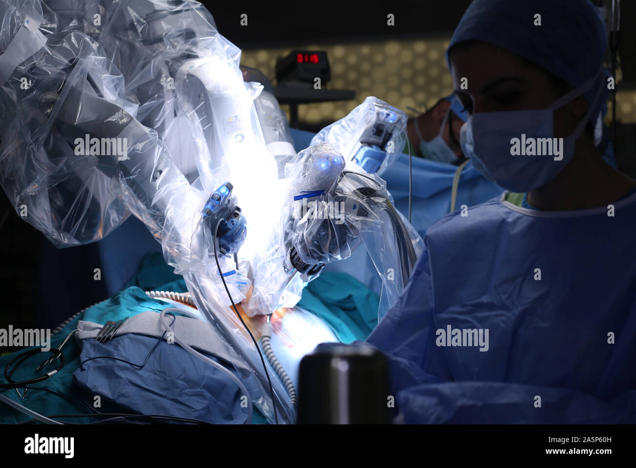 Medizinische Roboter. Robotische Chirurgie. Medizinische Maßnahme Roboter. Minimalinvasiven Roboterchirurgie. Stockfoto