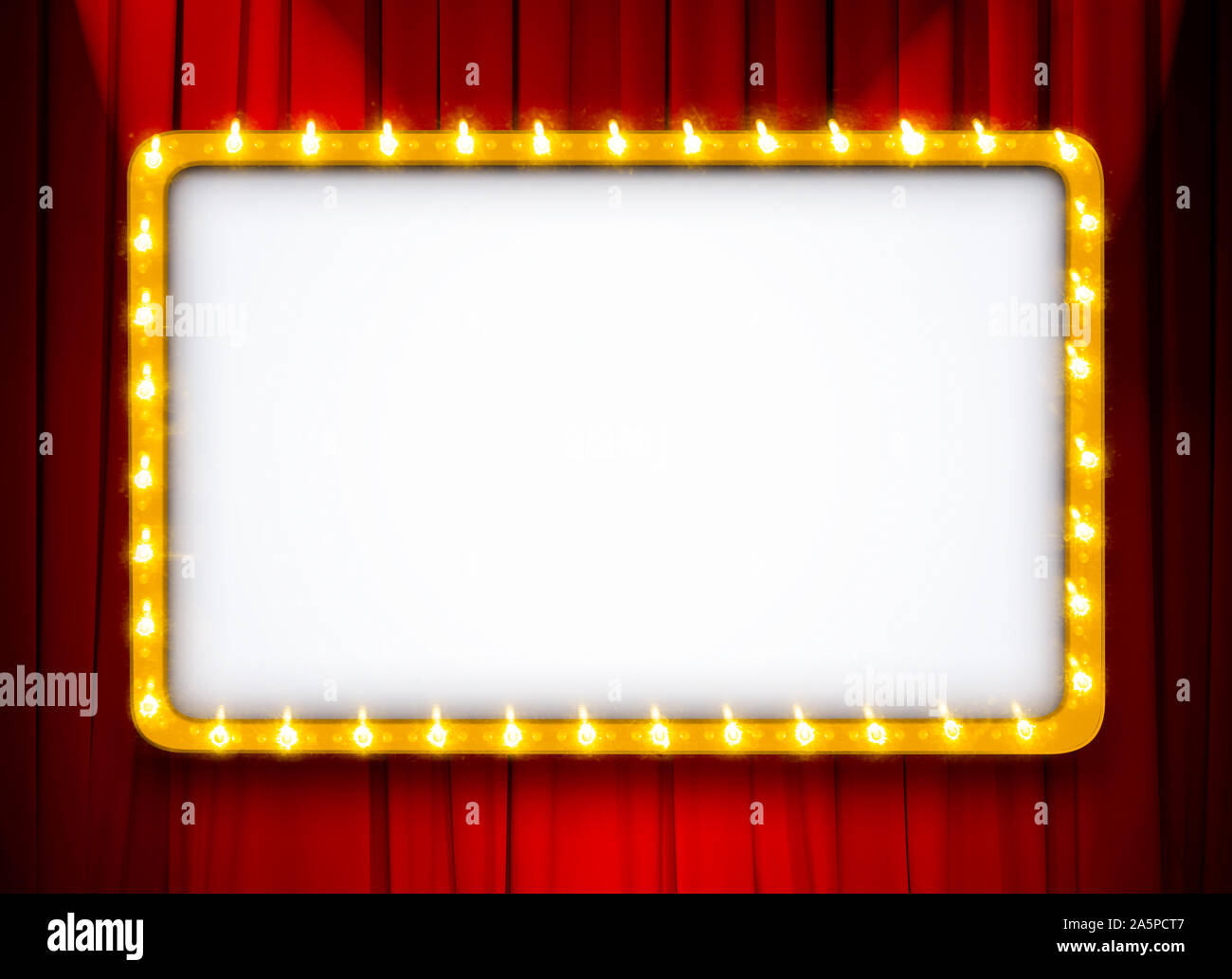 Licht mit goldenen Rand rot, Theater oder Kino Vorhang Hintergrund Stockfoto