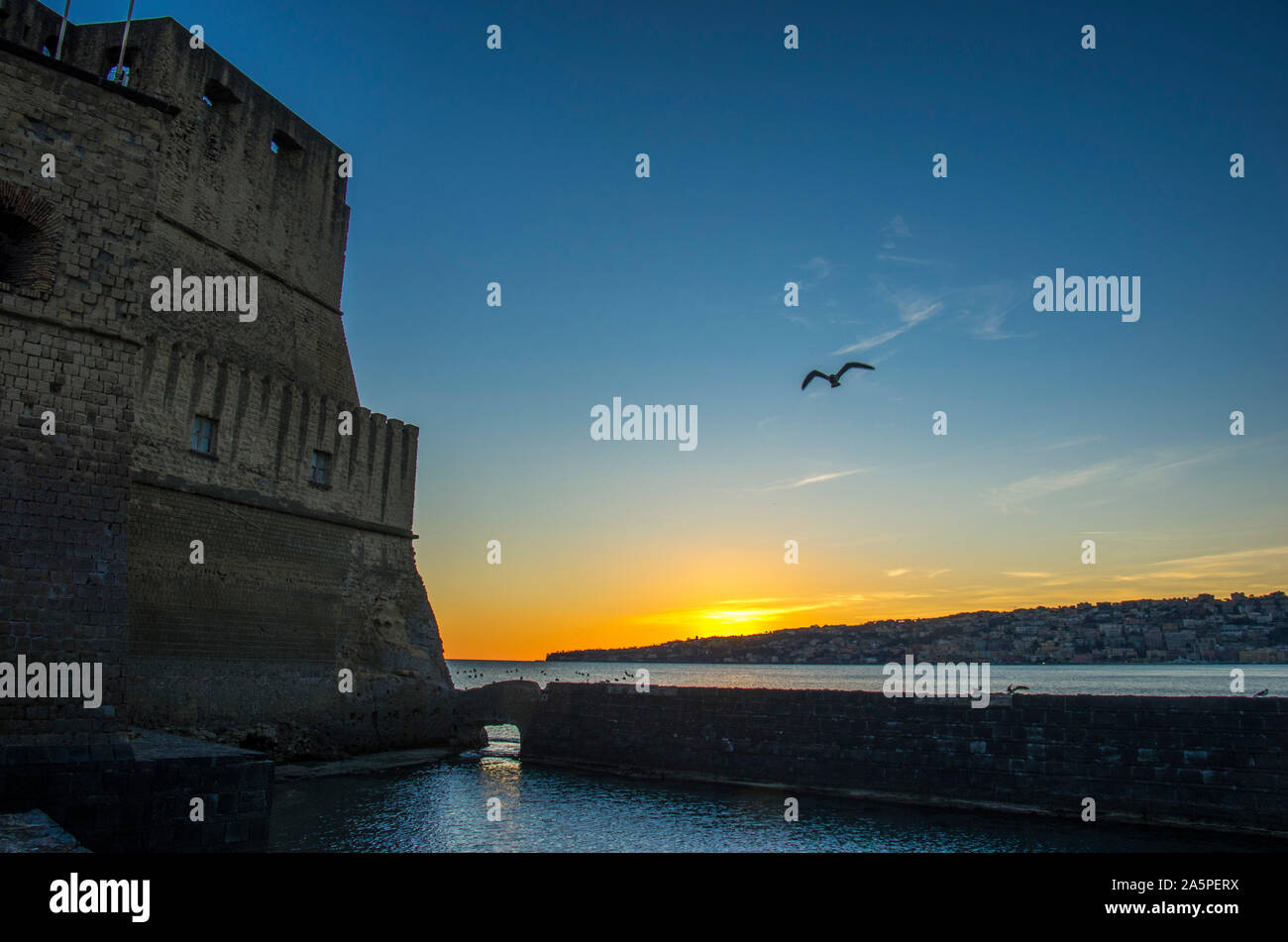 Das Castel dell'Ovo, Eier oder Schloss, Neapel oder Neapel, Italien Stockfoto