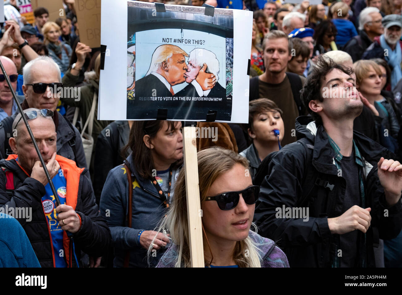 Völker Abstimmung März. Fast eine Million Menschen für ein neues Referendum und die letzte Instanz, die über Brexit vom 19. Oktober 2019 London protestieren Stockfoto