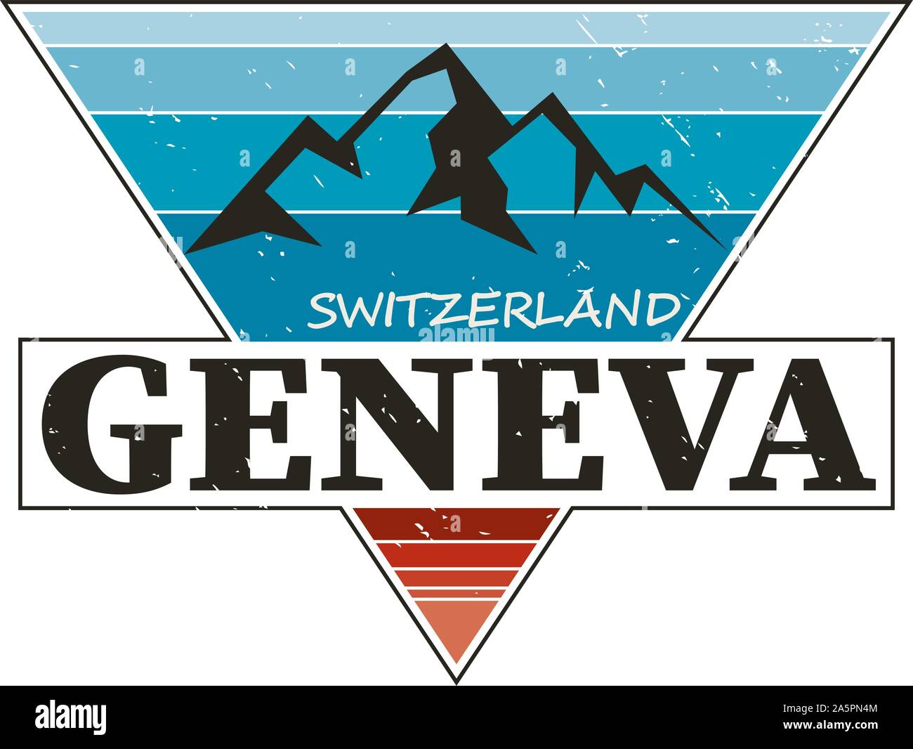 Genf. Stadt der Schweiz. Editierbare logo vektor design. Stock Vektor