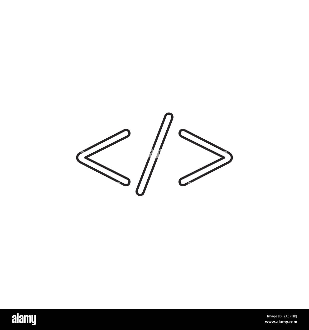Code, Web-Symbol. Vector Illustration, flache Bauform. Stock Vektor