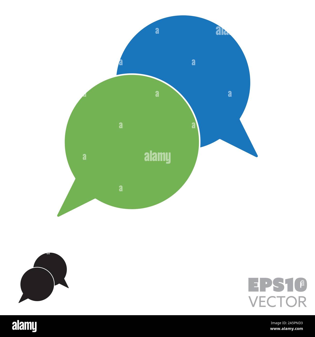 Sprechblasen Dialog feste Symbole. Glyphe Symbol der Kommunikation und Messaging. Unterhaltung flachbild Vector Illustration. Stock Vektor