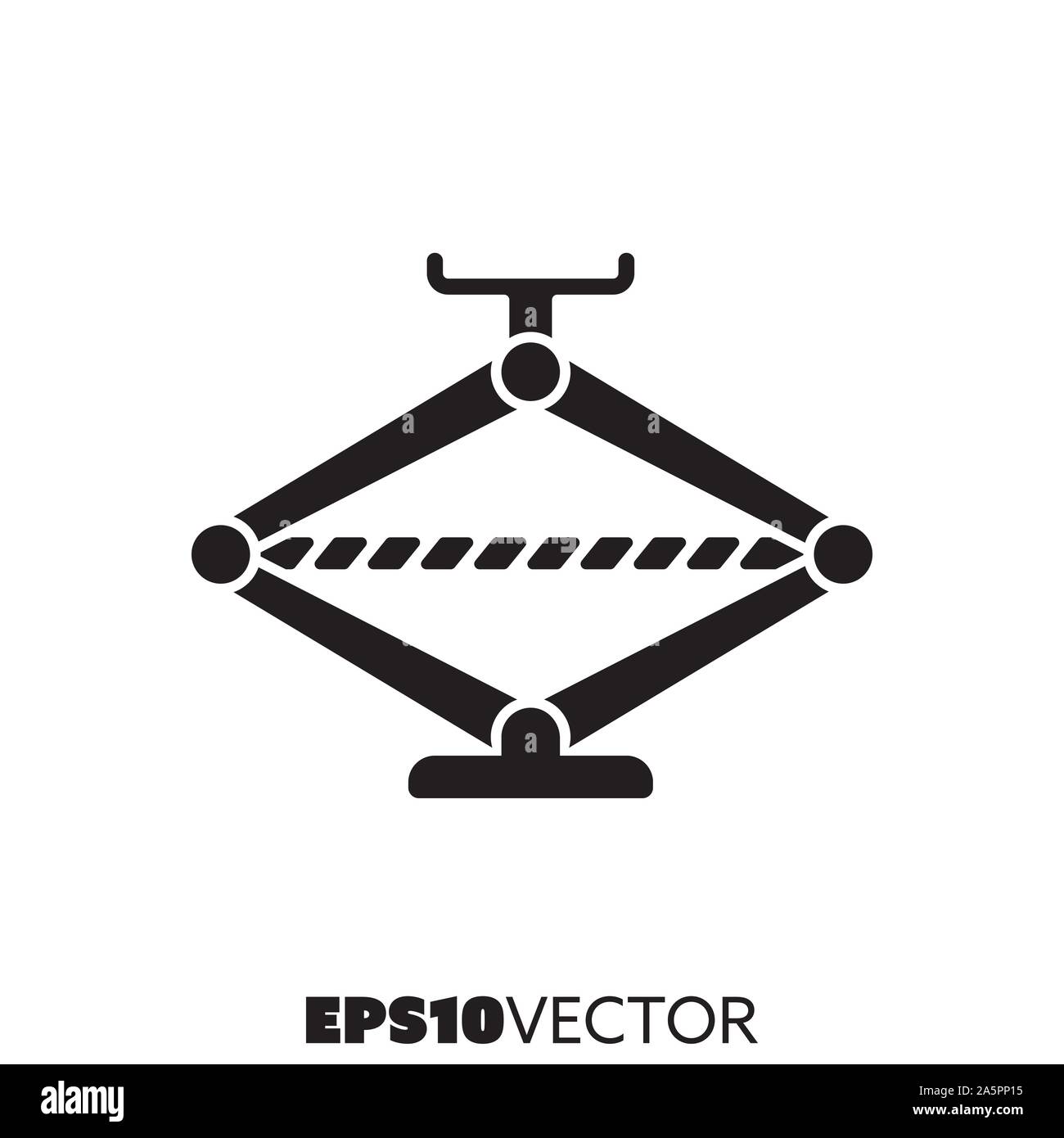 Car Jack ein schwarzes Symbol. Glyphe Symbol für Service und Tools. Automotive flachbild Vector Illustration. Stock Vektor
