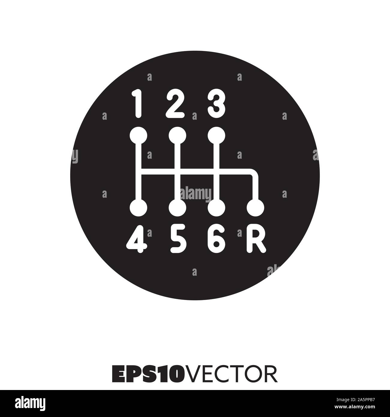 Shift Stick schwarz Symbol. Glyphe Symbol für manuelle Getriebe und Schalthebel. Automotive flachbild Vector Illustration. Stock Vektor