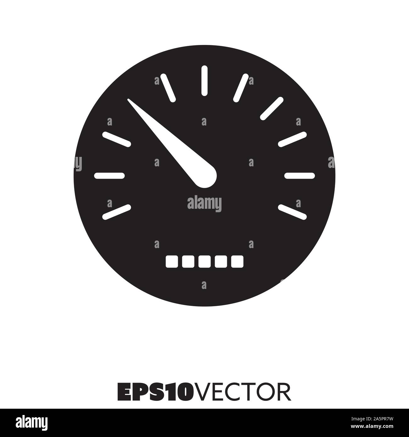 Tachometer ein schwarzes Symbol. Glyphe Symbol für Auto Teile und Leistung. Automotive flachbild Vector Illustration. Stock Vektor