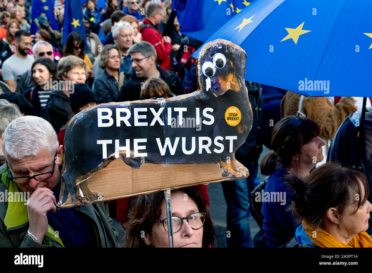Völker Abstimmung März. Fast eine Million Menschen für ein neues Referendum und die letzte Instanz, die über Brexit vom 19. Oktober 2019 London protestieren Stockfoto