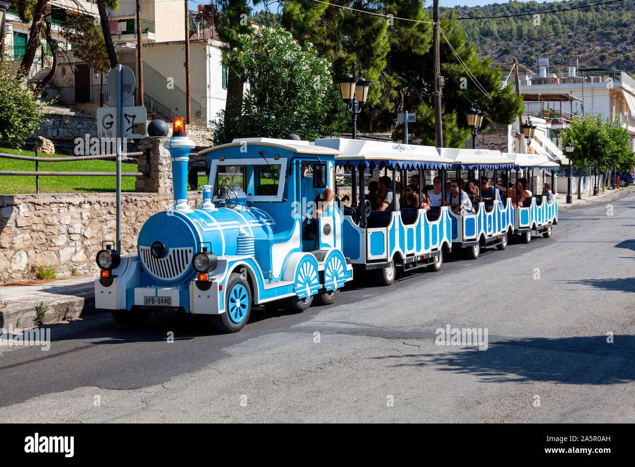 Touristische Zug in Nafplion, Griechenland Stockfoto