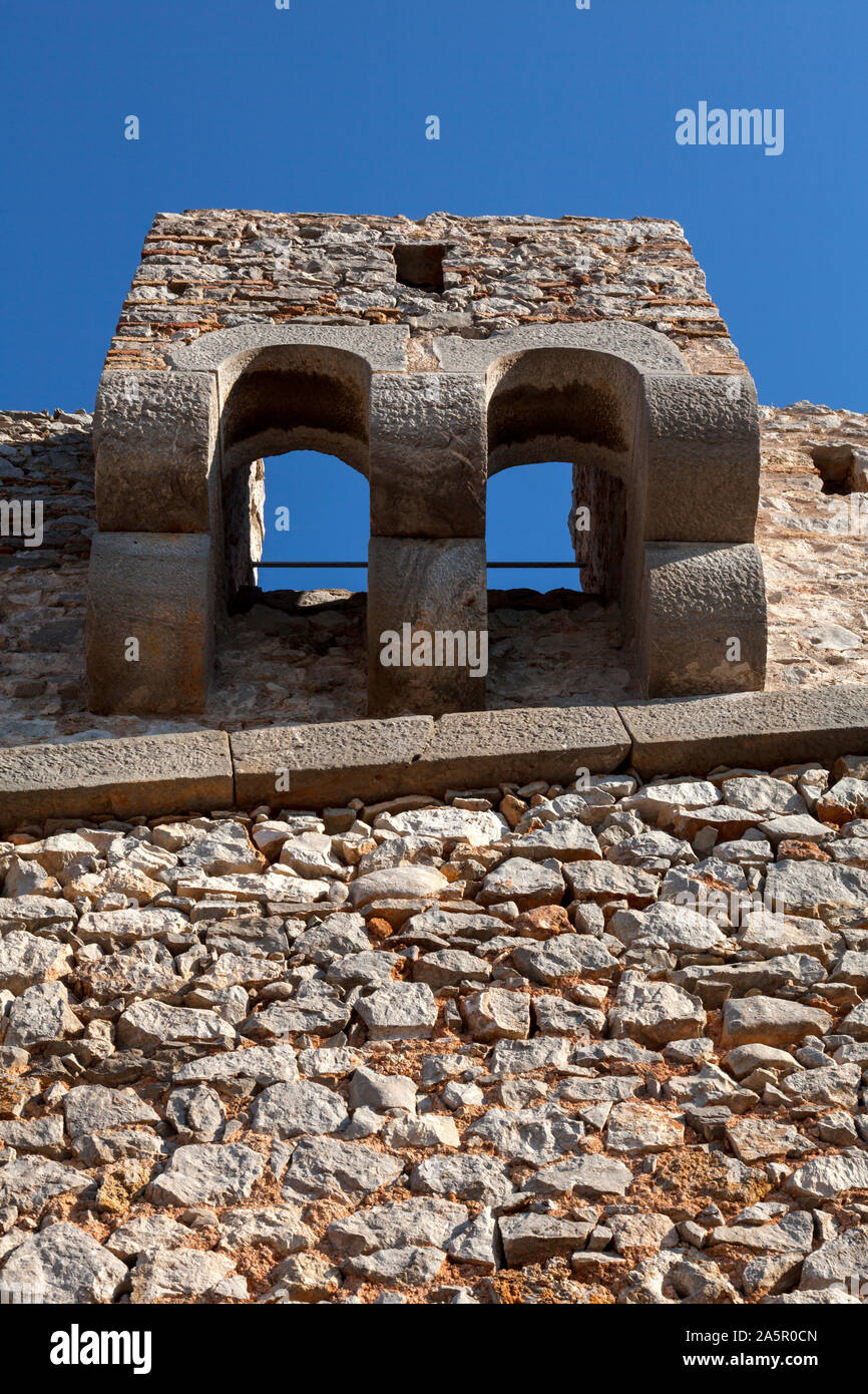 Die machicolation an der Burg Palamidi. Nafplio, Griechenland Stockfoto