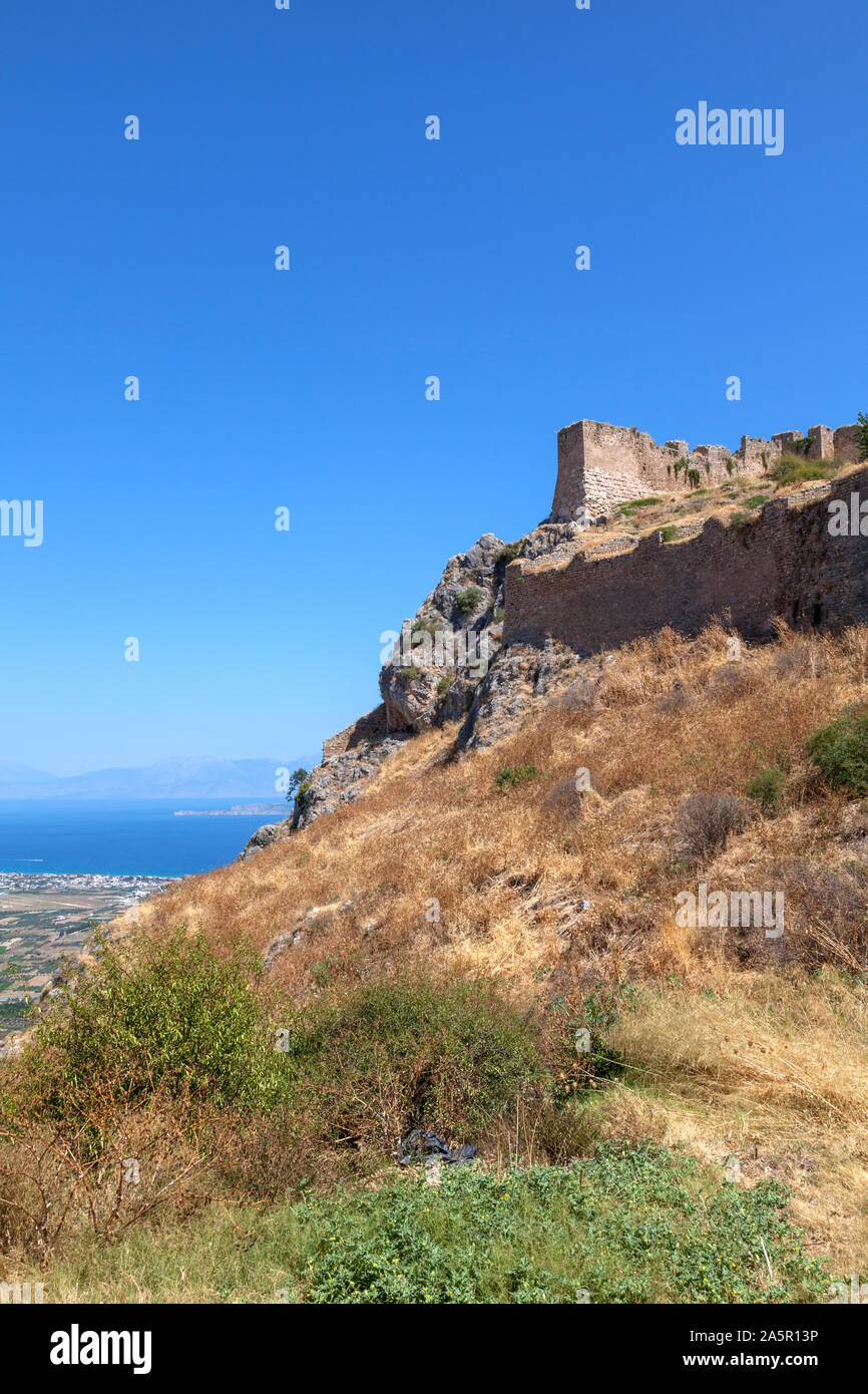 Acrocorinth oder Korinth Schloss, Korinth, Griechenland Stockfoto