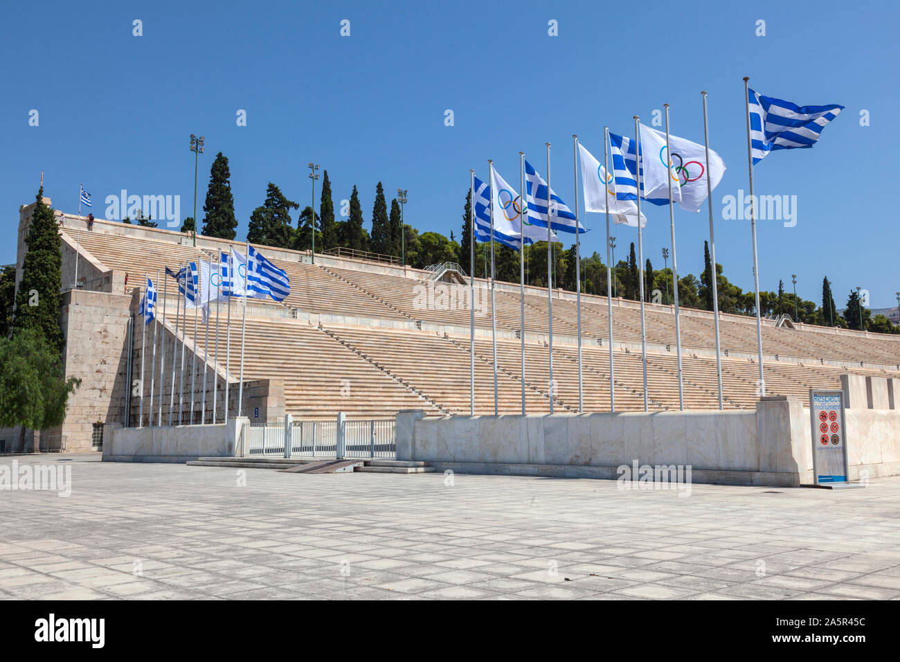 Panathenaic oder römischen Kallimarmaro Stadion der ersten Olympischen Spiele in Athen, Griechenland. Stockfoto