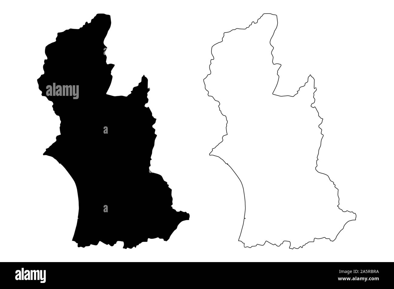 Region Manawatu-Wanganui (Regionen von Neuseeland, Nordinsel) Karte Vektor-illustration, kritzeln Skizze Manawatu Wanganui Karte Stock Vektor