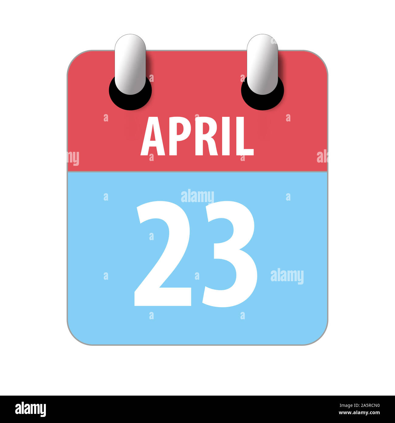 April 23. Tag 23 Monat, Einfacher Kalender Symbol auf weißem Hintergrund. Planung. Zeit-management. Der Kalender Symbole für Web Design. Feder, Monat, Stockfoto