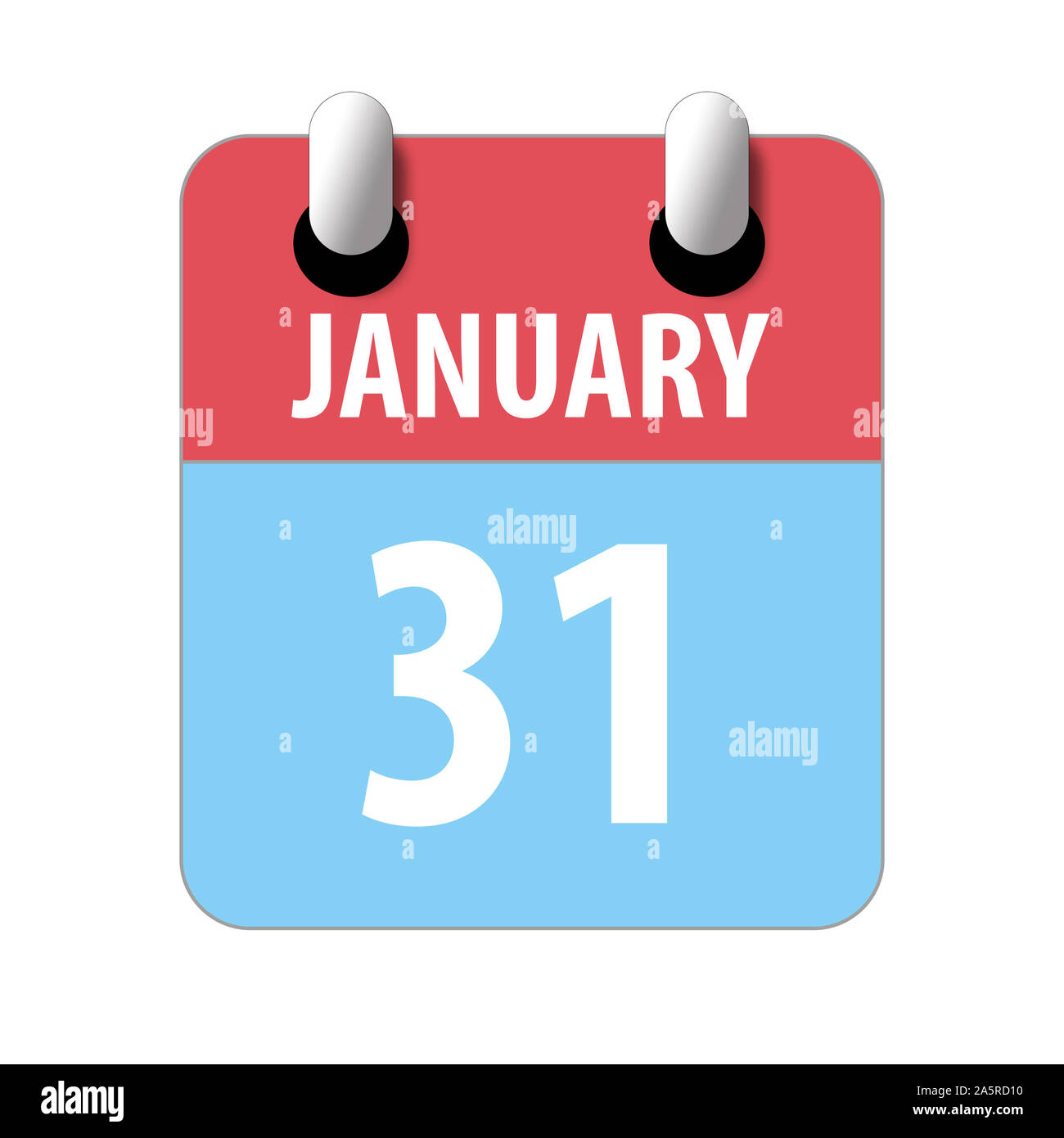 Am 31. Januar. 31. Tag des Monats, Einfacher Kalender Symbol auf weißem Hintergrund. Planung. Zeit-management. Der Kalender Symbole für Web Design. Winter Monat, Stockfoto