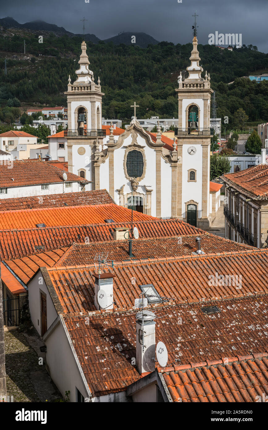 Kirche in der Vila Nova de Cerveira, Portual, Europa. Camino Portugues. Stockfoto