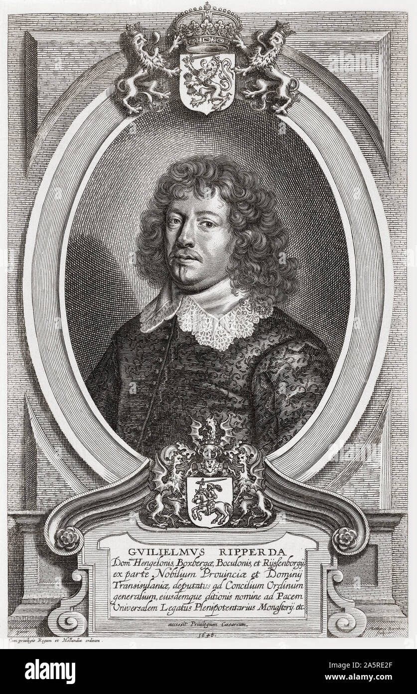 Willem, Baron Ripperda, 1600-1669. Der niederländische Botschafter und Chefunterhändler bei den Verhandlungen, die zu der Unterzeichnung des Westfälischen Friedens geführt. Stockfoto