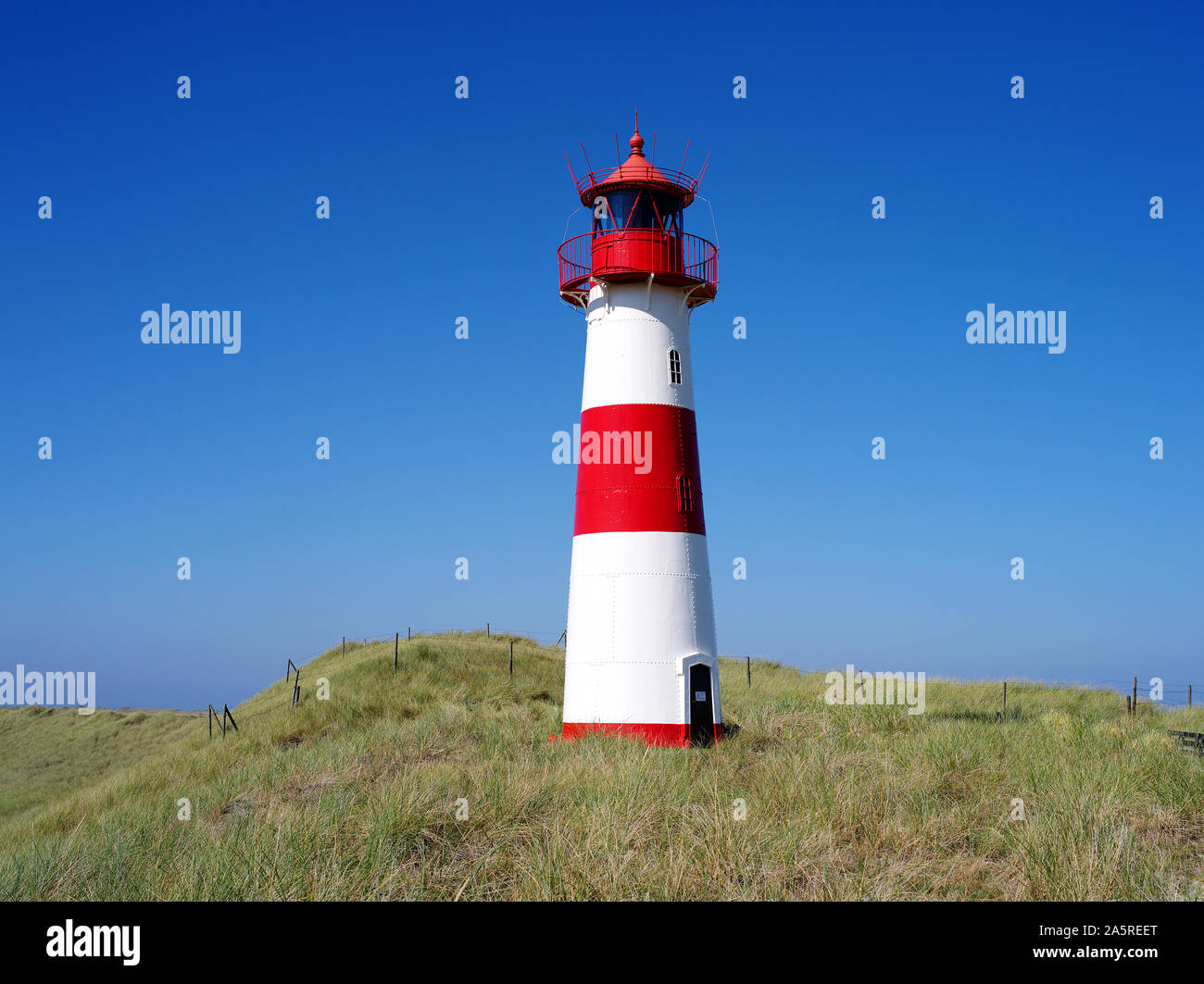 Leuchtturm am Ostellenbogen, Insel Sylt, Schleswig-Holstein, Bundesrepublik Deutschland, Stockfoto