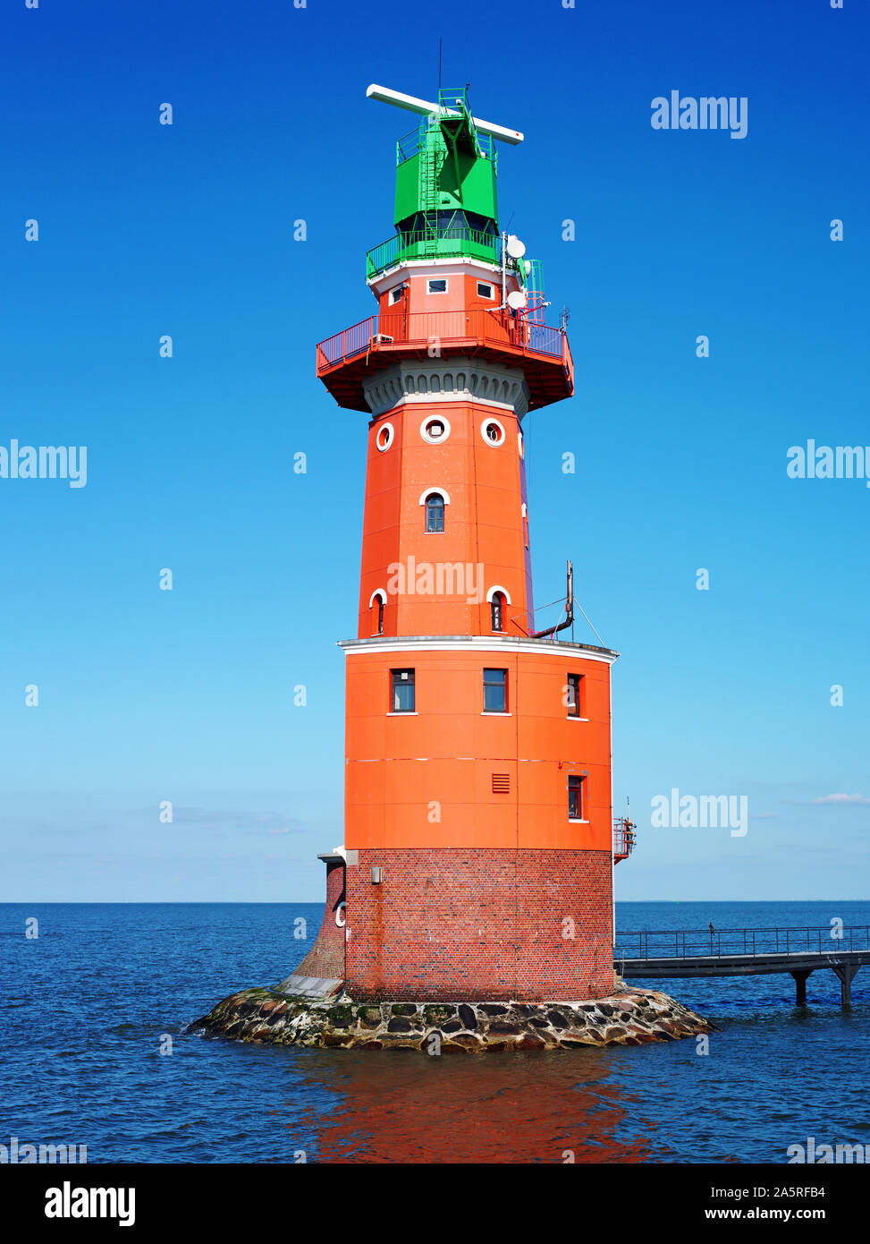 Leuchtturm Hohe Weg in der Wesermuendung, Niedersachsen, Bundesrepublik Deutschland Stockfoto