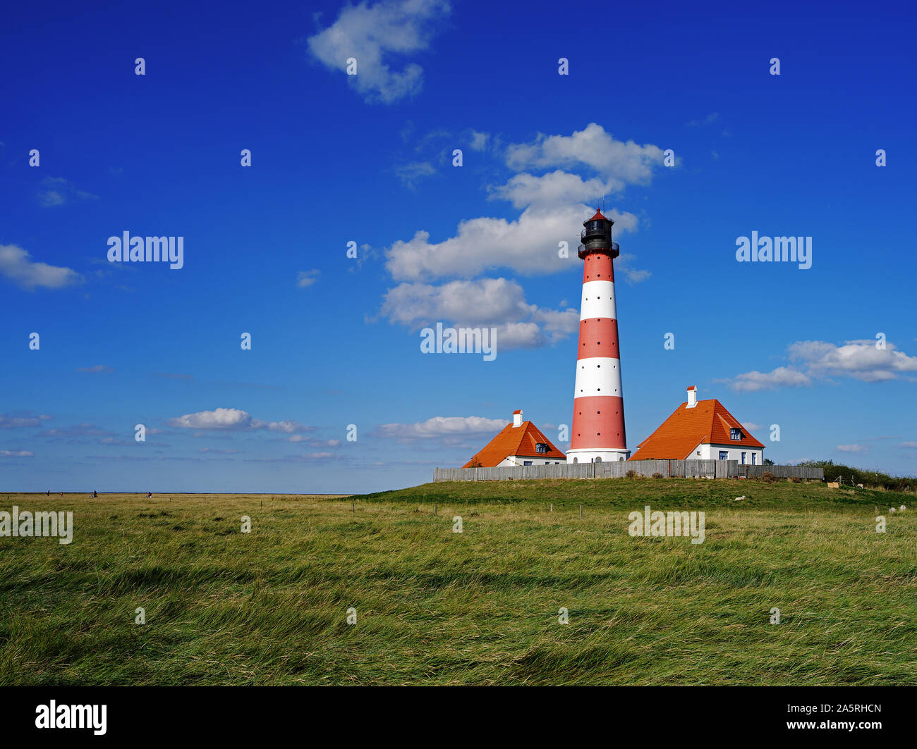 Leuchtturm von Westerhever, Westerheversand, St. Peter Ording, Schleswig-Holstein, Bundesrepublik Deutschland Stockfoto