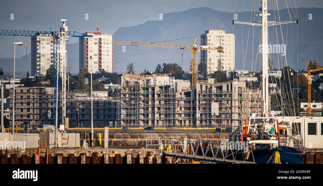 Der Bau von neuen Gebäuden, Reykjavik, Island Stockfoto