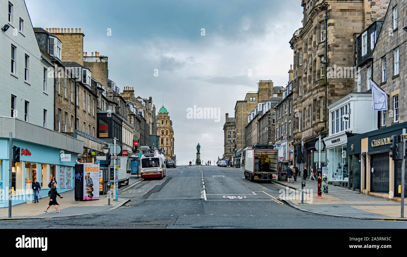 Friedrich St und Fürsten Str. Ecke, Edinburgh, Schottland Stockfoto