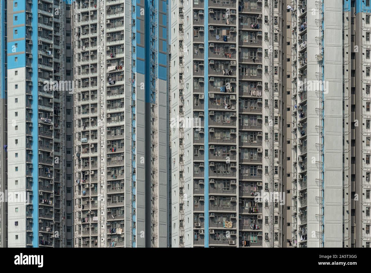 Full Frame geschossen Hochhäuser Apartments in Hong Kong, China. Stockfoto