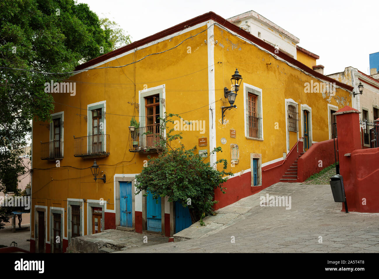 Schöne koloniale Haus in der Calle San Roque. Guanajuato, Mexiko. Jun 2019 Stockfoto