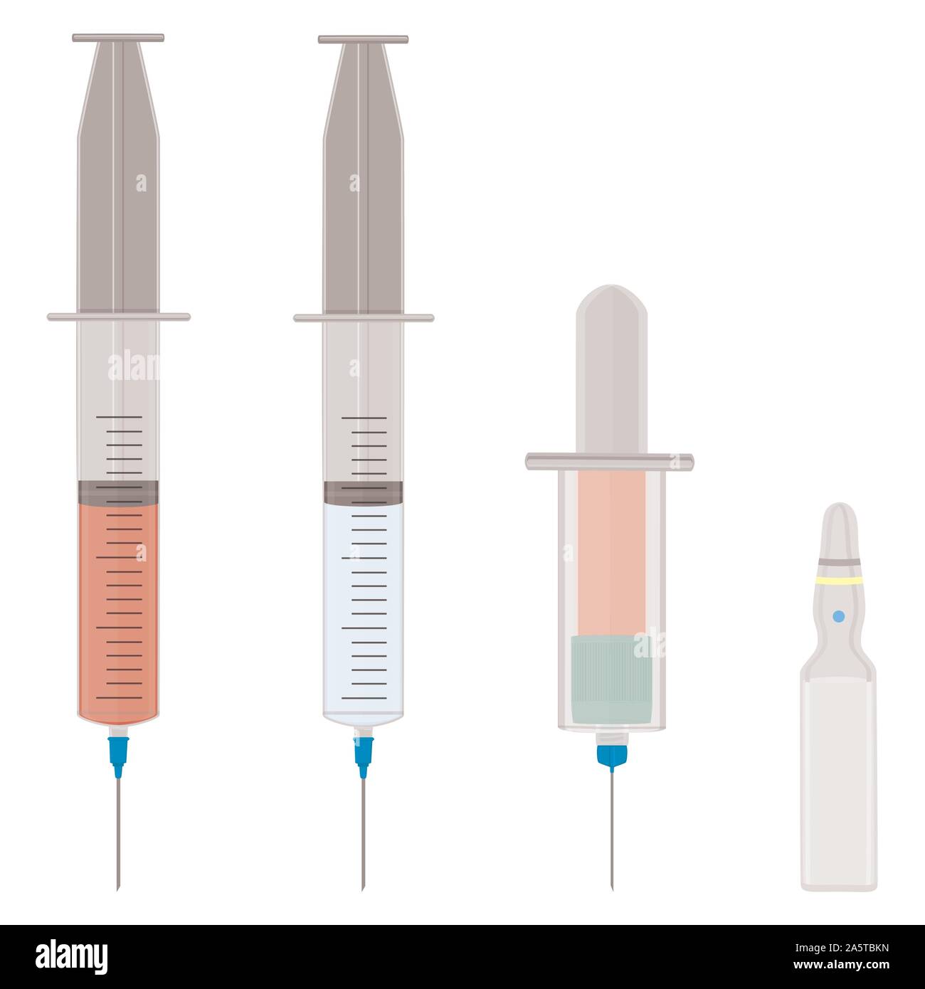 Abbildung auf Thema große farbige verschiedene Arten von Spritzen, Nadeln  für das Krankenhaus. Spritze aus der Sammlung Zubehör mit Qualität contr  Stock-Vektorgrafik - Alamy