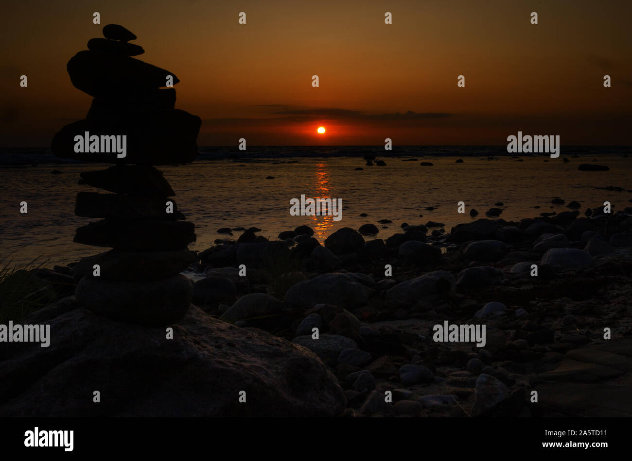Sonnenuntergang auf der Insel Bornholm Stockfoto