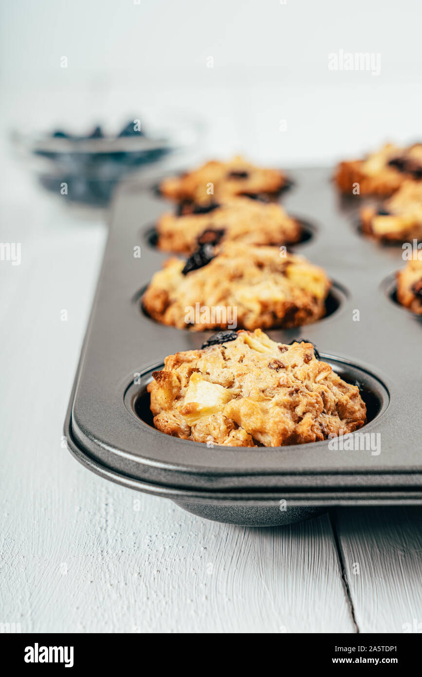 Blueberry und Apple fruchtige Muffins Muffins Stockfoto