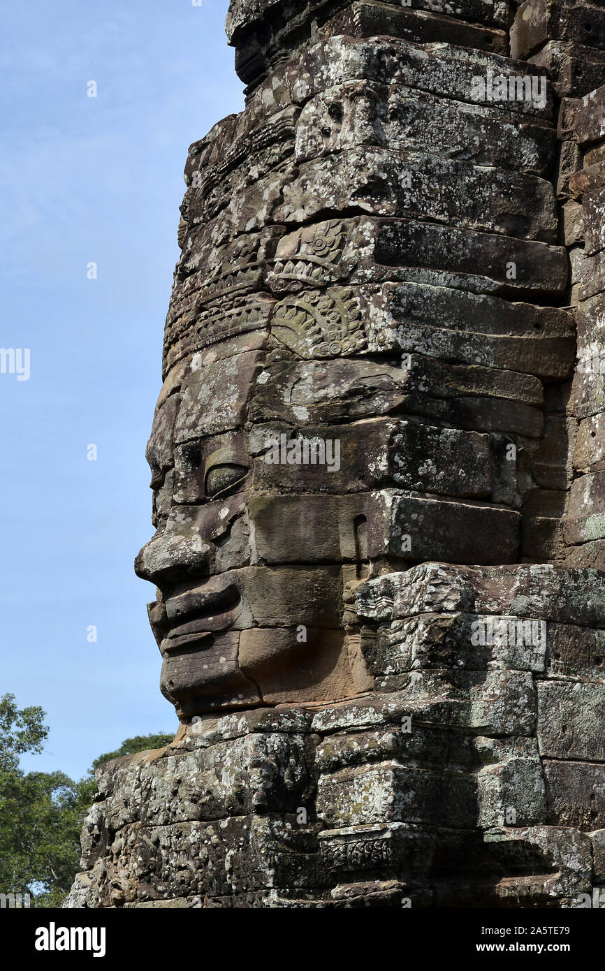 König Jayavarman VII., Bodhisavatta, Bayon, Angkor Thom, Kambodscha Stockfoto