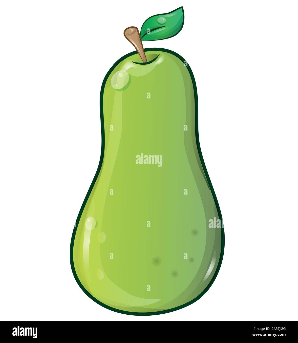 Pear Cartoon auf weißem Hintergrund. Vektor Stock Vektor