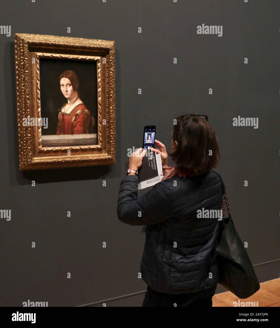 LEONARDO DA VINCI AUSSTELLUNG LOUVRE PARIS Stockfoto