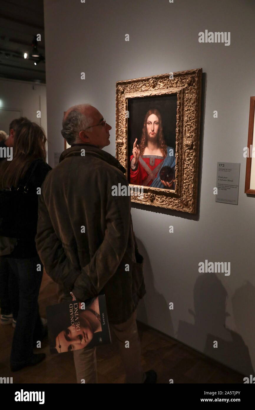 LEONARDO DA VINCI AUSSTELLUNG LOUVRE PARIS Stockfoto