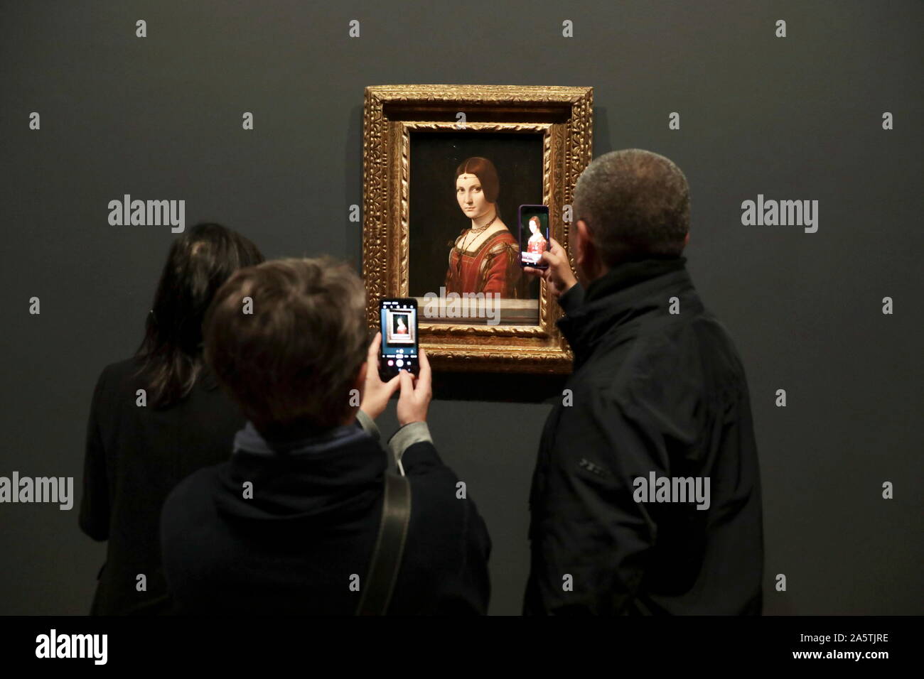 LEONARDO DA VINCI AUSSTELLUNG LOUVRE PARIS Stockfoto