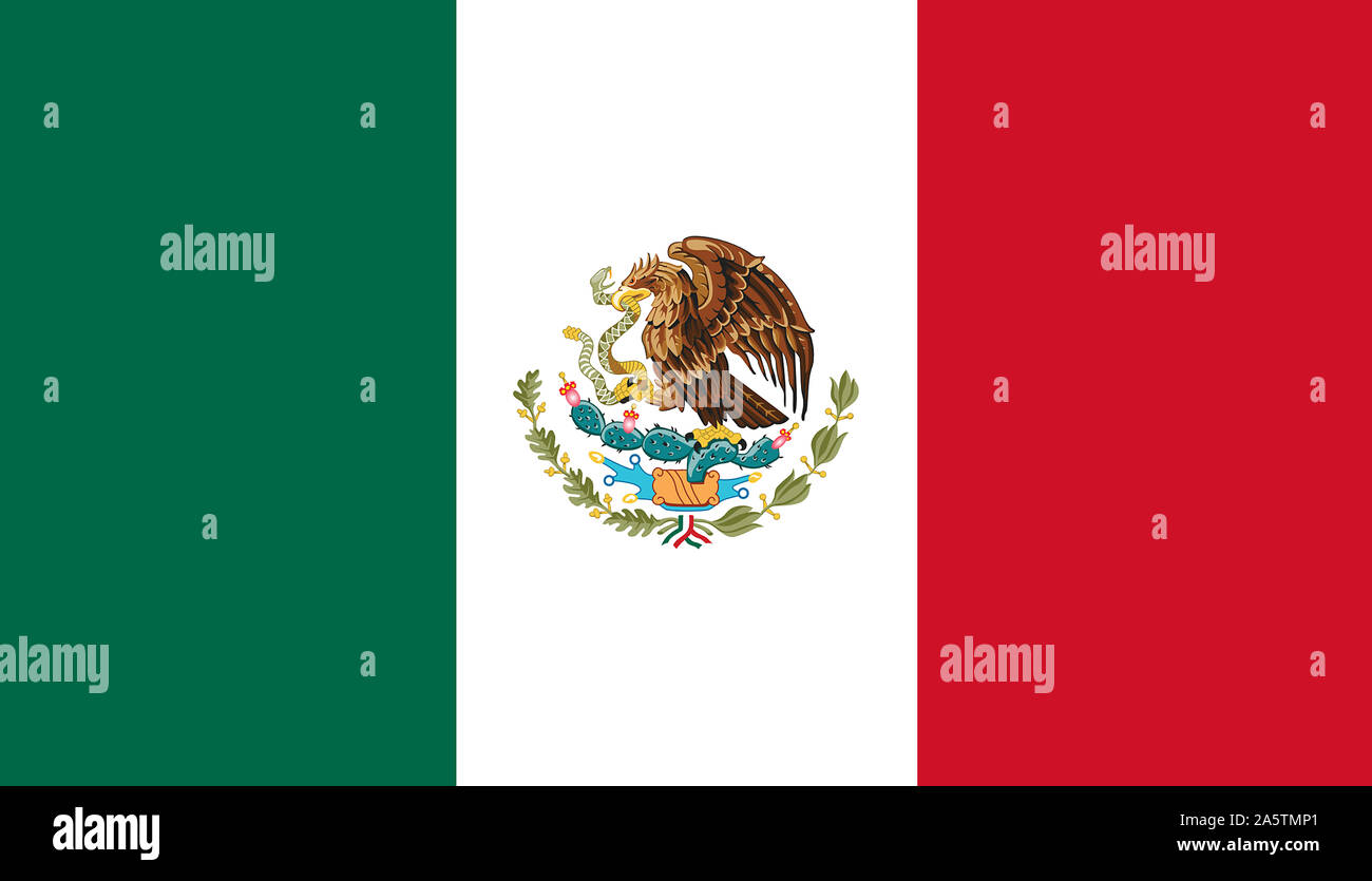 Nationalfahne, 1802 von Mexiko, Nordamerika Stockfoto